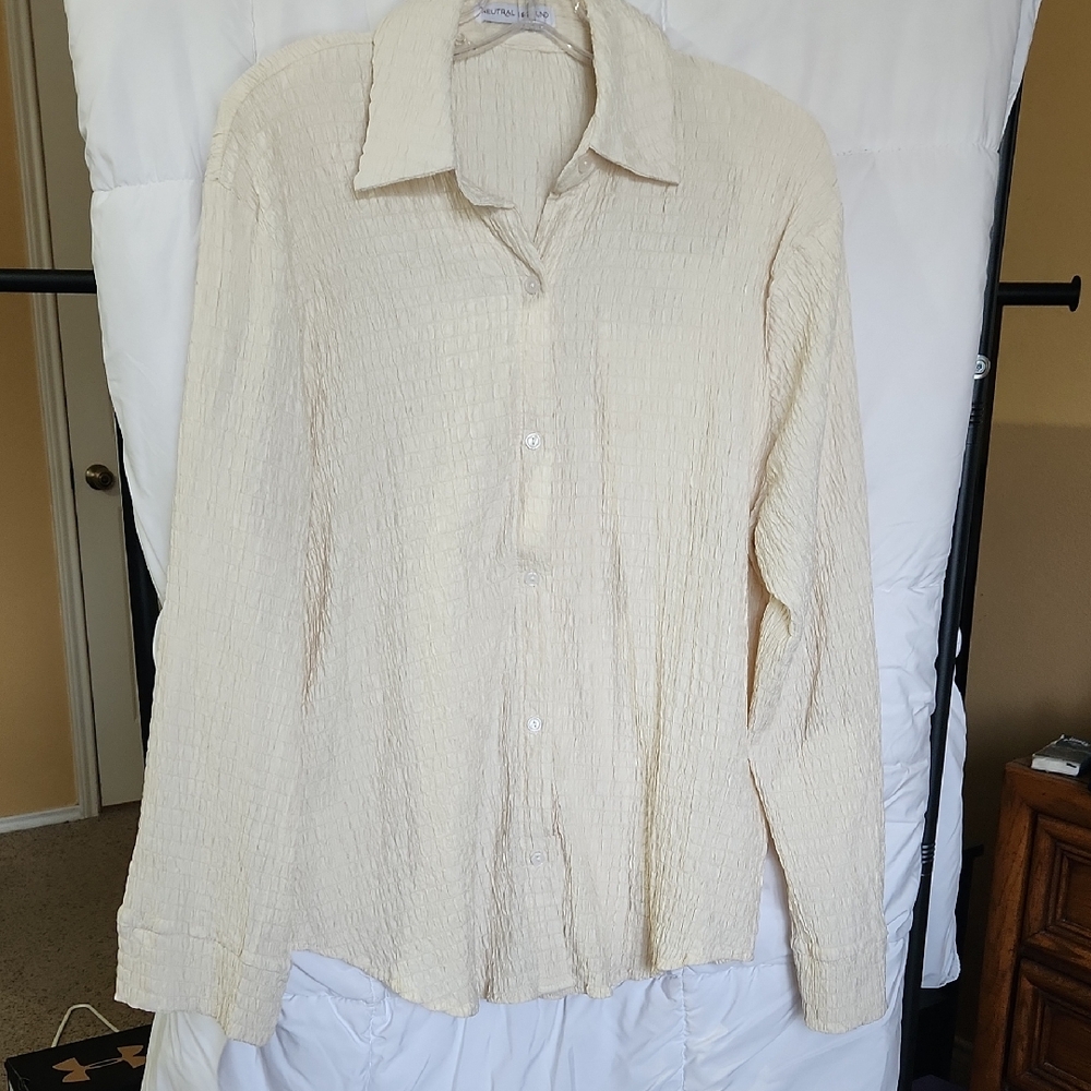Women's Cream Button Down Shirt